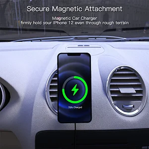 Nuevos productos Magsafe Car Wireless Magnetic Cargador de coche inalámbrico 15W Universal Fast Wireless Car Charger Mount para iPhone 12