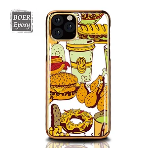 For new iPhone 11 gold plated phone case cartoon pattern epoxy covered design phone case
