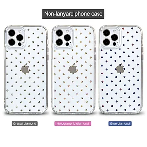 aikusu strap diamond 3d phone case for iphone 12 pro max phone case with crossbody strap for iphone 12