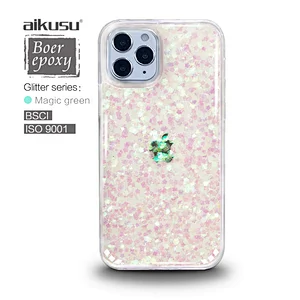 Boer epoxy cases glitter for iPhone 11 case solid epoxy resin glitter for iPhone 12 pro