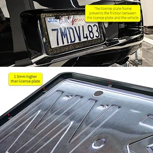 aikusu customized USA & CANADA size plastic car license plate frame car number plate frame