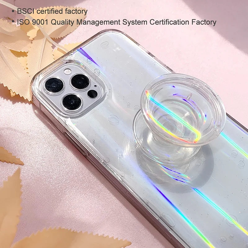 Luxury hologram holographic phone case for iPhone 12 pro max custom epoxy  resin cell phone case bubble for iPhone 11 pro max