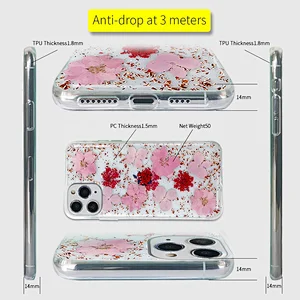 For iPhone 12 SE dried flower case luxury phone cover for iPhone 12 pro max 11 case