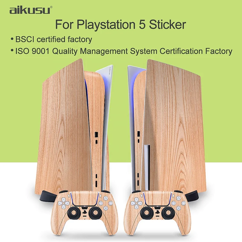 aikusu 2021 New PS5 original accessories carbon fibre pattern stickers for Sony PS5