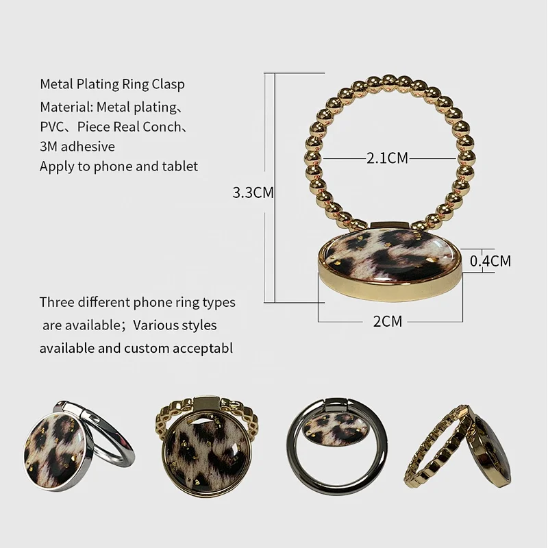 Tenedor personalizado de encargo del teléfono móvil del anillo del guepardo para el anillo de dedo del tenedor del iphone