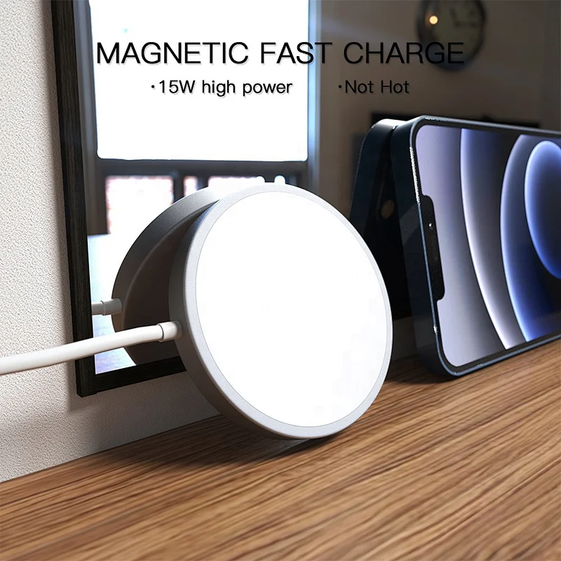 nuevo producto de aikusu para cargador inalámbrico seguro de apple 15W mag para iPhone 12