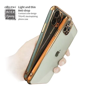 aikusu New design electroplating TPU PC phone case for iphone 11 shockproof cell phone case phone back cover