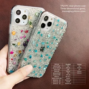 For iphone 12 11 SE case designer pc tpu stones mobile phone case cover for iphone 12 pro max