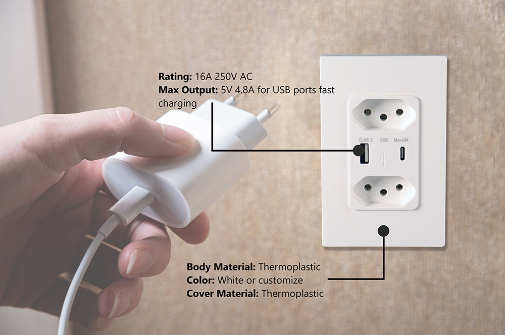 FCC outlets with USB ports, power USB outlet, power outlet with USB