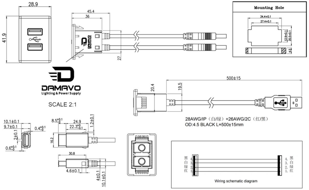 Plug socket extension usb cable extension with dash mount manufacturer
