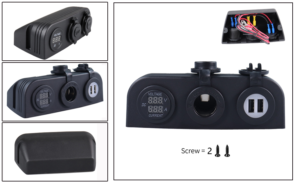 Cigarette outlet in car USB car phone charger Car 12V to USB