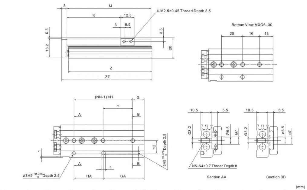 SMC Type Air Slide Table MXQ Yueqing Lusheng Pneumatic Co., Ltd.