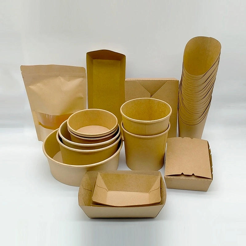 Supplier Wholesale Single PE Coating Salad Kraft Paper Food Bowl with –  Fastfoodpak