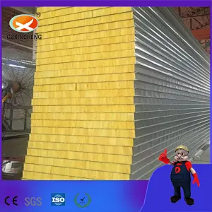 Prefabricated Steel Color Glass Wool Sandwich Panel
