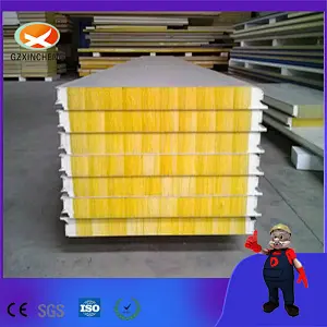 Prefabricated Steel Color Glass Wool Sandwich Panel