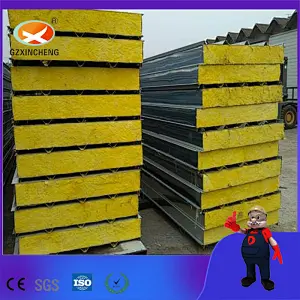 Prefabricated Steel Color Glass Wool Sandwich Panel