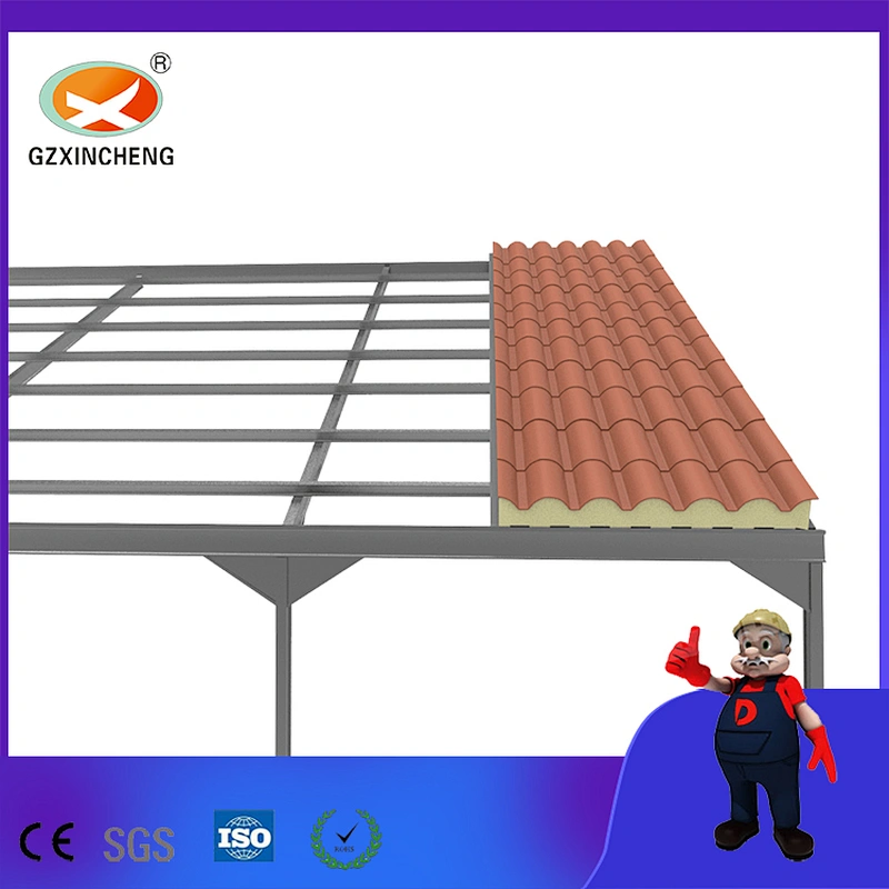 Paneles sándwich de techo de poliuretano para la construcción de almacenes prefabricados de acero