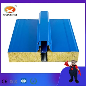 Stainless Steel Insulated Fireproof Rock Wool Sandwich Roof Panel