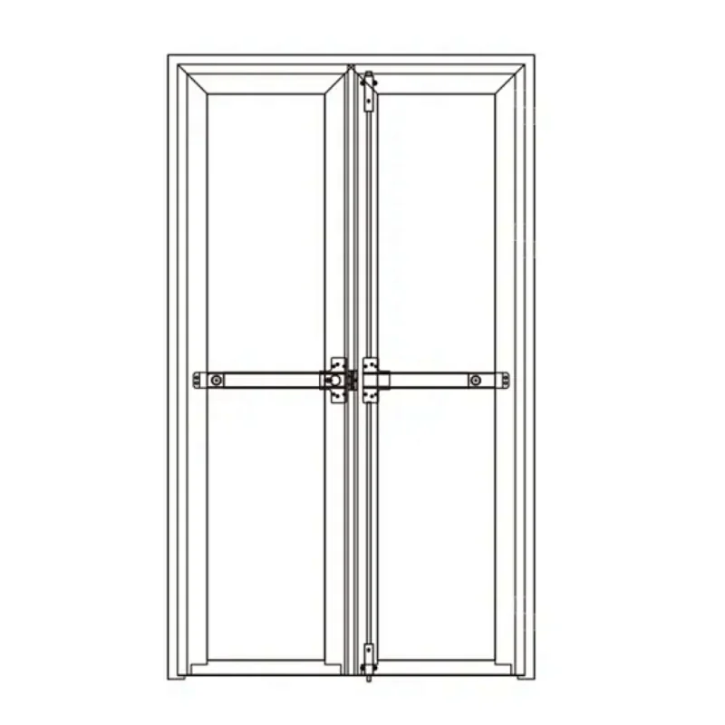 Cleanroom level Durable Aluminum Frame Tempered Glass Floor Spring Hospital Door With SS Handle