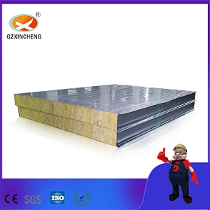 Material de construcción de aislamiento de temperatura Panel sándwich de lana de roca para cámara fría del fabricante