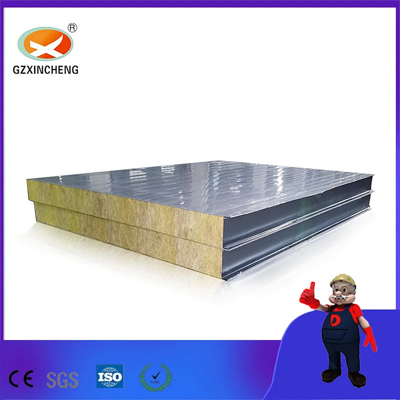 Stainless Steel Insulated Fireproof Rock Wool Sandwich Roof Panel