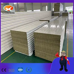 Factory Supply 2021 Hot Sale Industrial Greenhouse Oven Insulation Roofing Materials Rock Wool Sandwich Panel