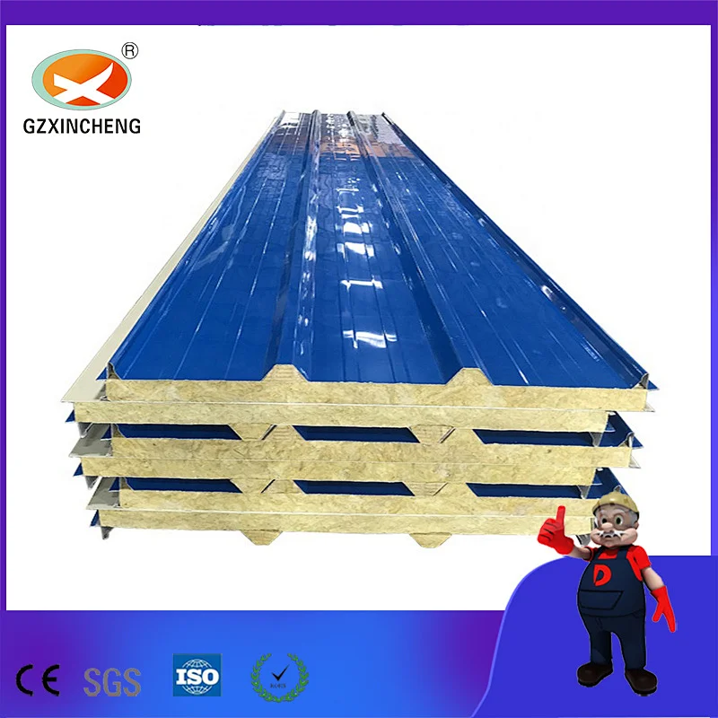 Temperature Insulation Building Material Rock Wool Sandwich Panel for Cold Room From Manufacturer