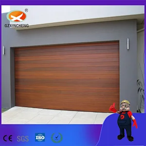 Wood Grain Color Overhead Door Beautiful Appearance Aluminum Sectional Garage Door
