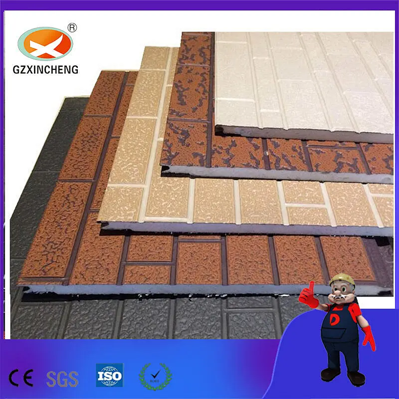 Customized Color Type PU Decorative Siding Sandwich Panel Exterior Wall Metal Insulation Board