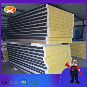 Competitive Price PPGL 50-100mm PU Sealing Rock Wool Sandwich Wall Panels/Plates/Boards/Sheets