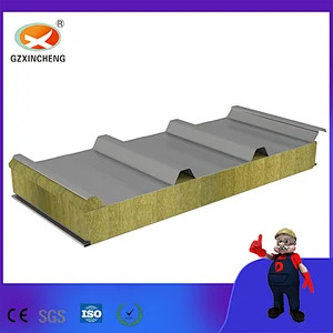 Fireproof Insulated Sound Proof Rock Wool Sandwich Panel for Roof and Wall Panel with ISO