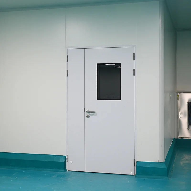 Unequal Double Color Painted Galvanized Steel Clean Room Door