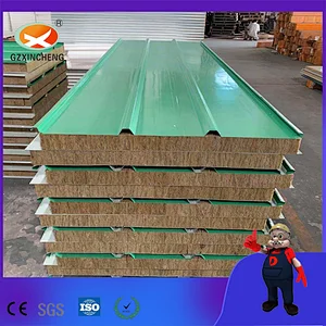 High Density Rock Wool  Insulated Roof Wall Sandwich Panel