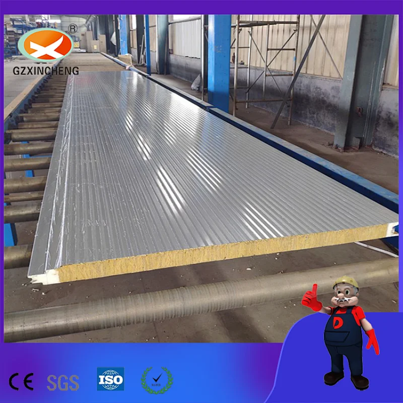 Fireproof Soundproof Acoustic Perforated/Unperforated PU Closing/Sealing/Edge Rockwool Sandwich Panels
