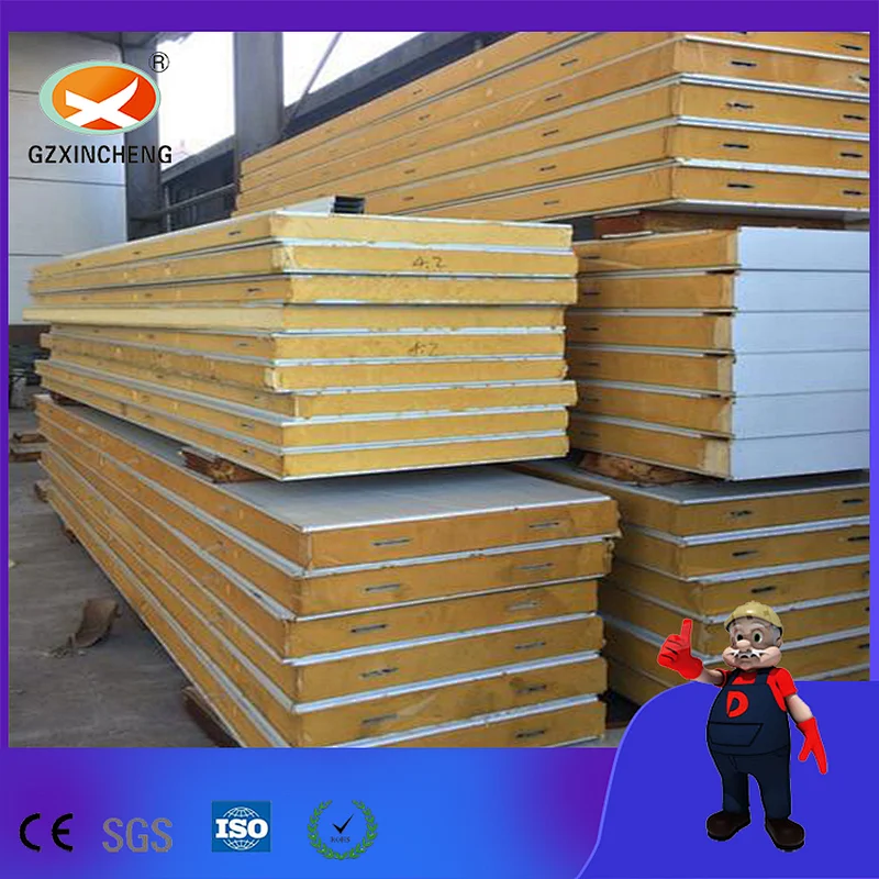 Building Material 50mm PU/PIR Polyurethane Coldroom Insulated Sandwich Wall Panel