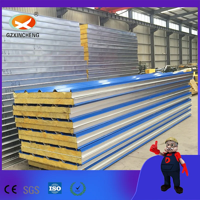 Lightweight Roofing Materials Dust Free Room mineral Wool Board Sandwich Panel