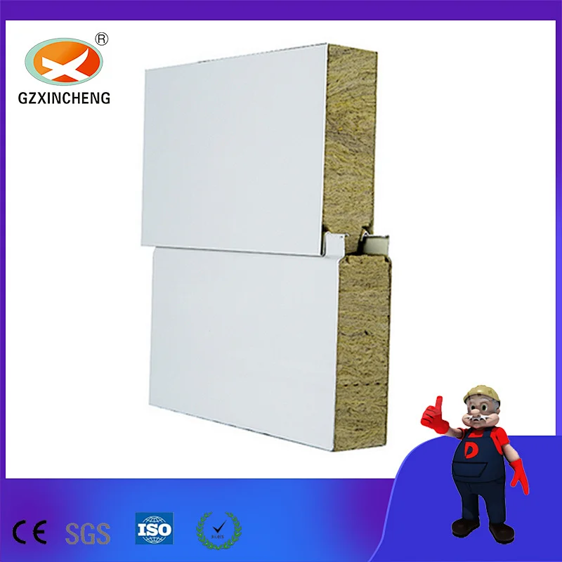 Manufacter High Quality Prefabricated Fireproof Rock Wool Sandwich Panel