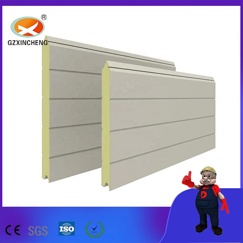 Panel de puerta de garaje de doble capa de PVC de madera de roble dorado Pu