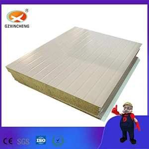 Manufacter High Quality Prefabricated Fireproof Rock Wool Sandwich Panel