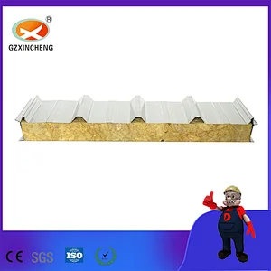 Fireproof/Acoustic Absorption Rock wool Sandwich Panel for Wall and Roof