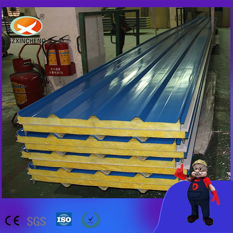 Rib-Customized Metal Steel Rock Wool Panel for Roof/Wall