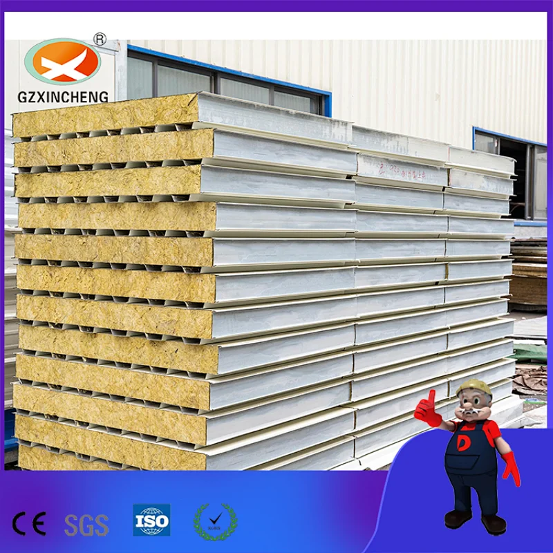 Rib-Customized Metal Steel Rock Wool Panel for Roof/Wall
