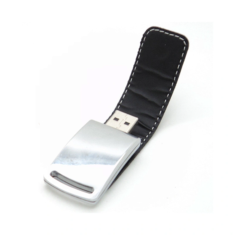 Promotional Leather Case Custom USB Flash Drive Swivel Pen Drive 8GB