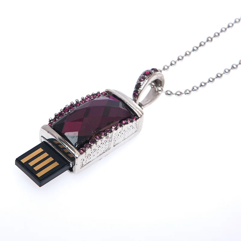 Necklace Diamond USB Flash Pen Drive OEM Jewelry USB Flash Disk 32GB