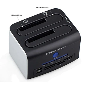 HDD docking station for both 2.5 and 3.5 dual bay USB3.0 dock case