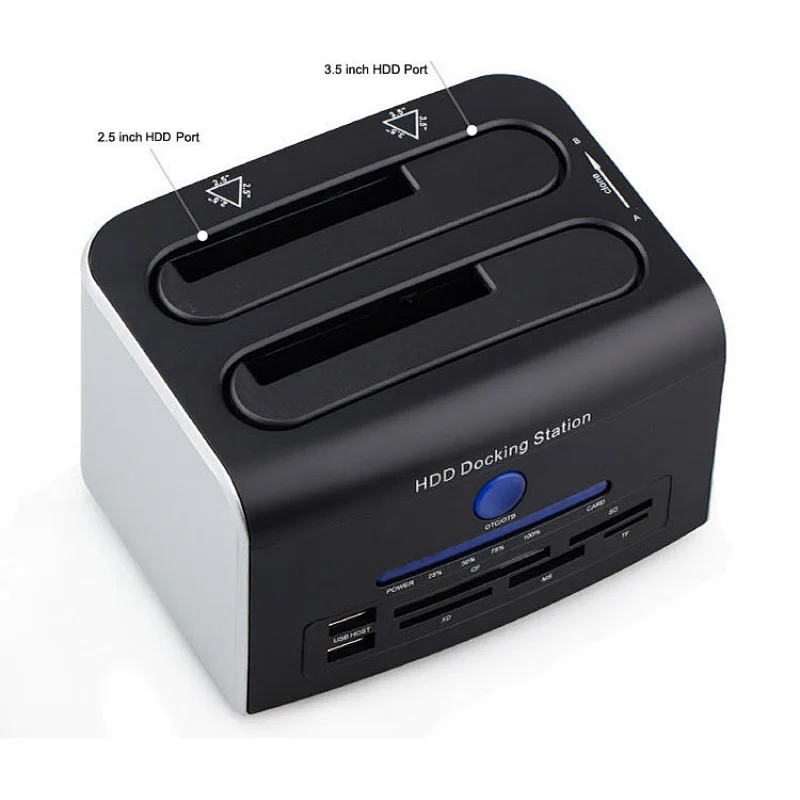 HDD docking station for both 2.5 and 3.5 dual bay USB3.0 dock case