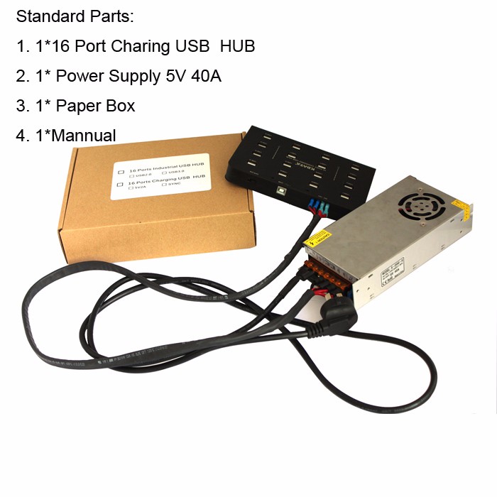 High Speed Top Quality Charging USB HUB 16 Port 2.0 for Bulk Production