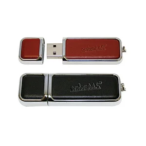 Leather Disk on Key Logo Leather 64GB USB Flash Drive