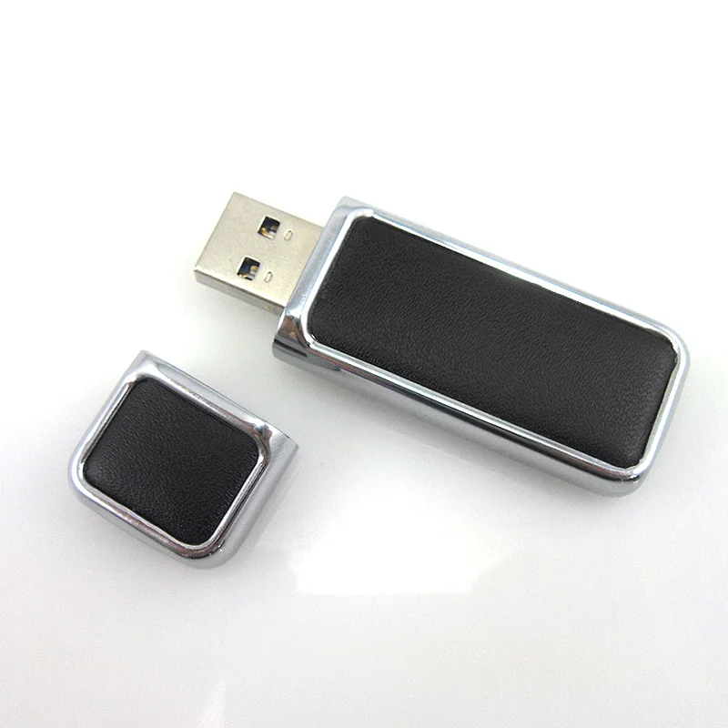 Leather Disk on Key Logo Leather 64GB USB Flash Drive