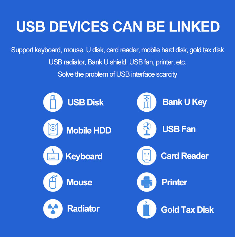 Wholesale Industrial 10 Ports USB3.0 Hub Adapter Docking Station for Furnitures